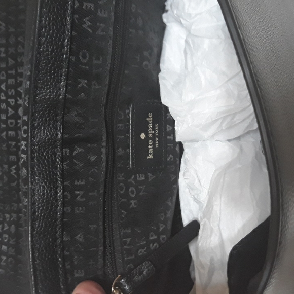 NWOT Kate Spade Patterson Drive medium Maisie crossbody satchel in cement/black - Picture 9 of 14